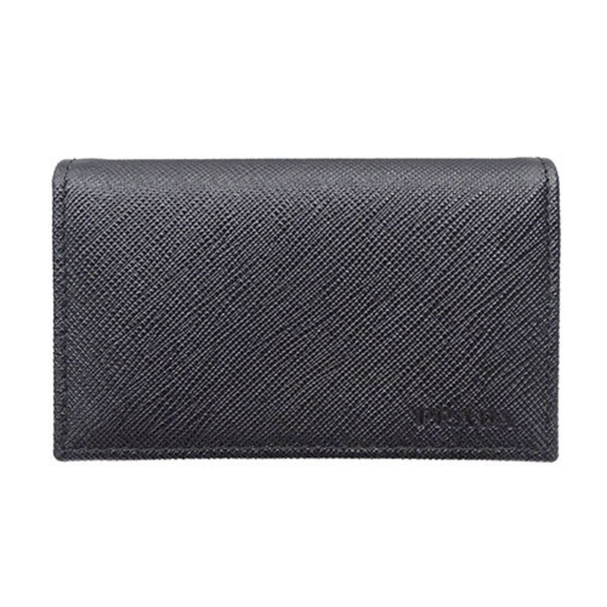 PRADA Card Case for Women and Men, Saffiano Black, 2MC122, Business Holder, Compact