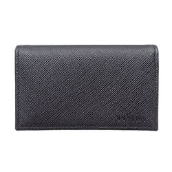 PRADA Card Case for Women and Men, Saffiano Black, 2MC122, Business Holder, Compact