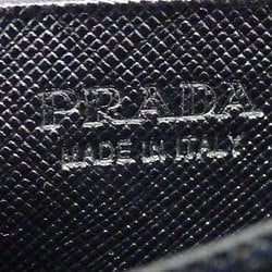 PRADA Card Case for Women and Men, Saffiano Black, 2MC122, Business Holder, Compact