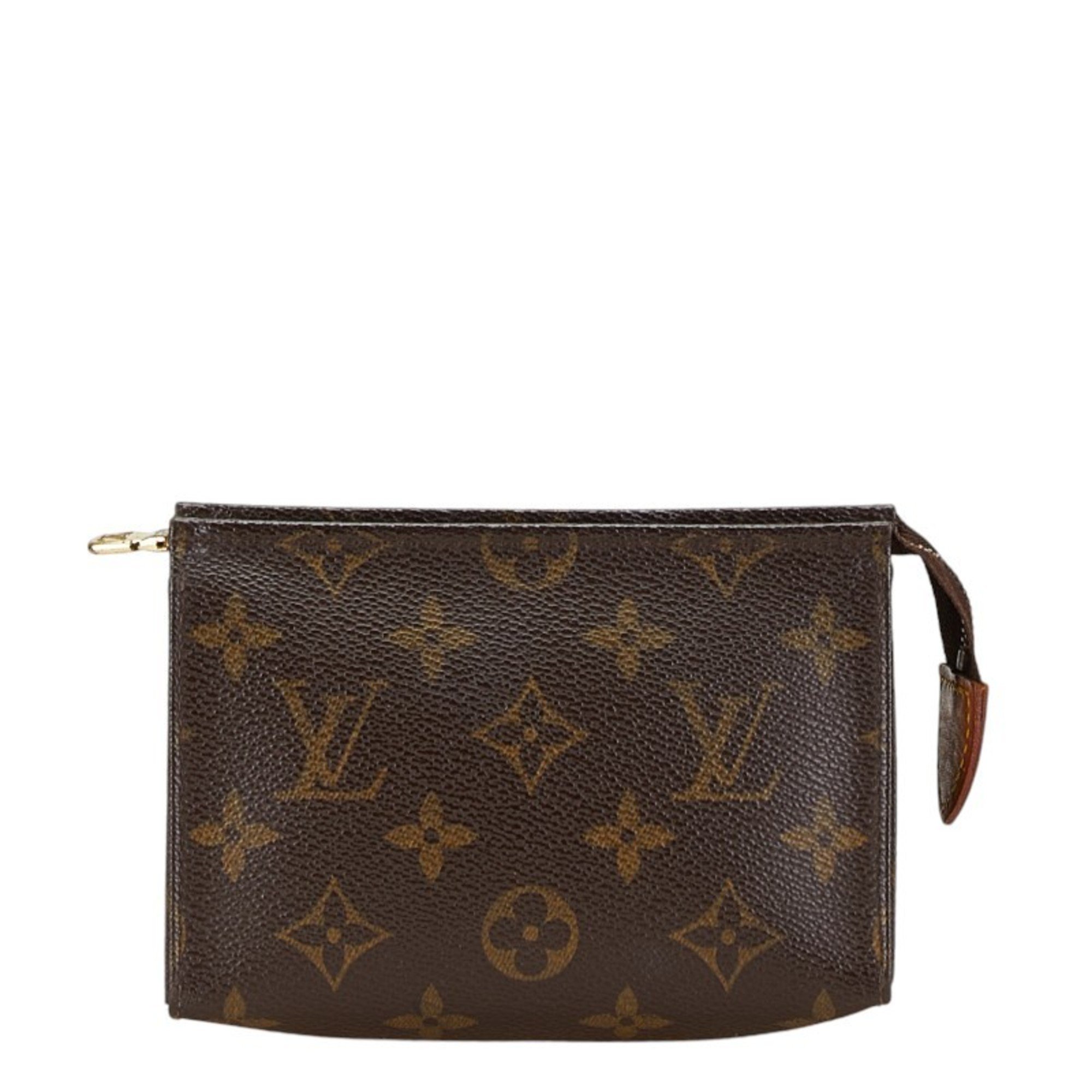 Louis Vuitton Monogram Pochette Toilette 15 Clutch Bag M47546 Brown PVC Leather Women's LOUIS VUITTON