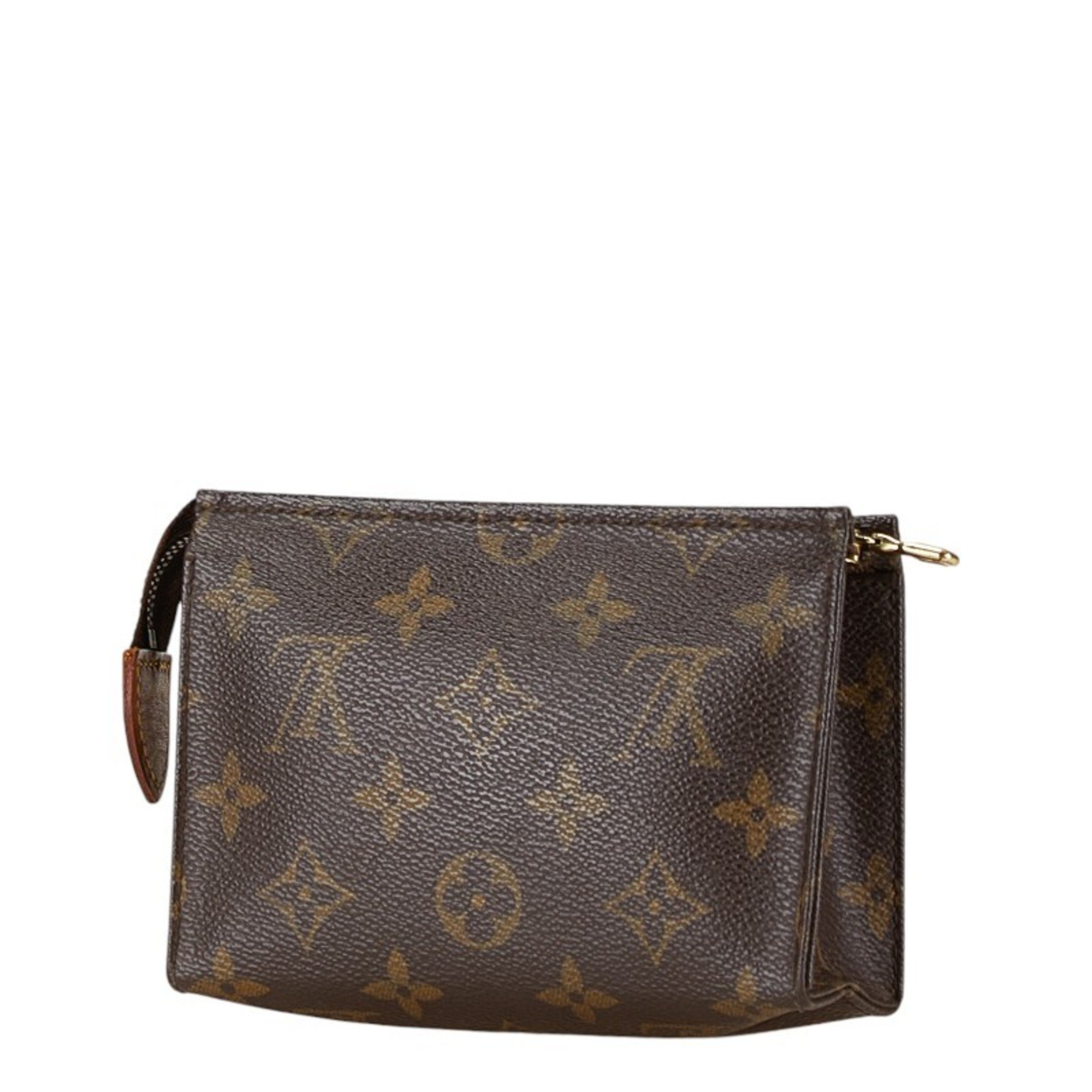 Louis Vuitton Monogram Pochette Toilette 15 Clutch Bag M47546 Brown PVC Leather Women's LOUIS VUITTON