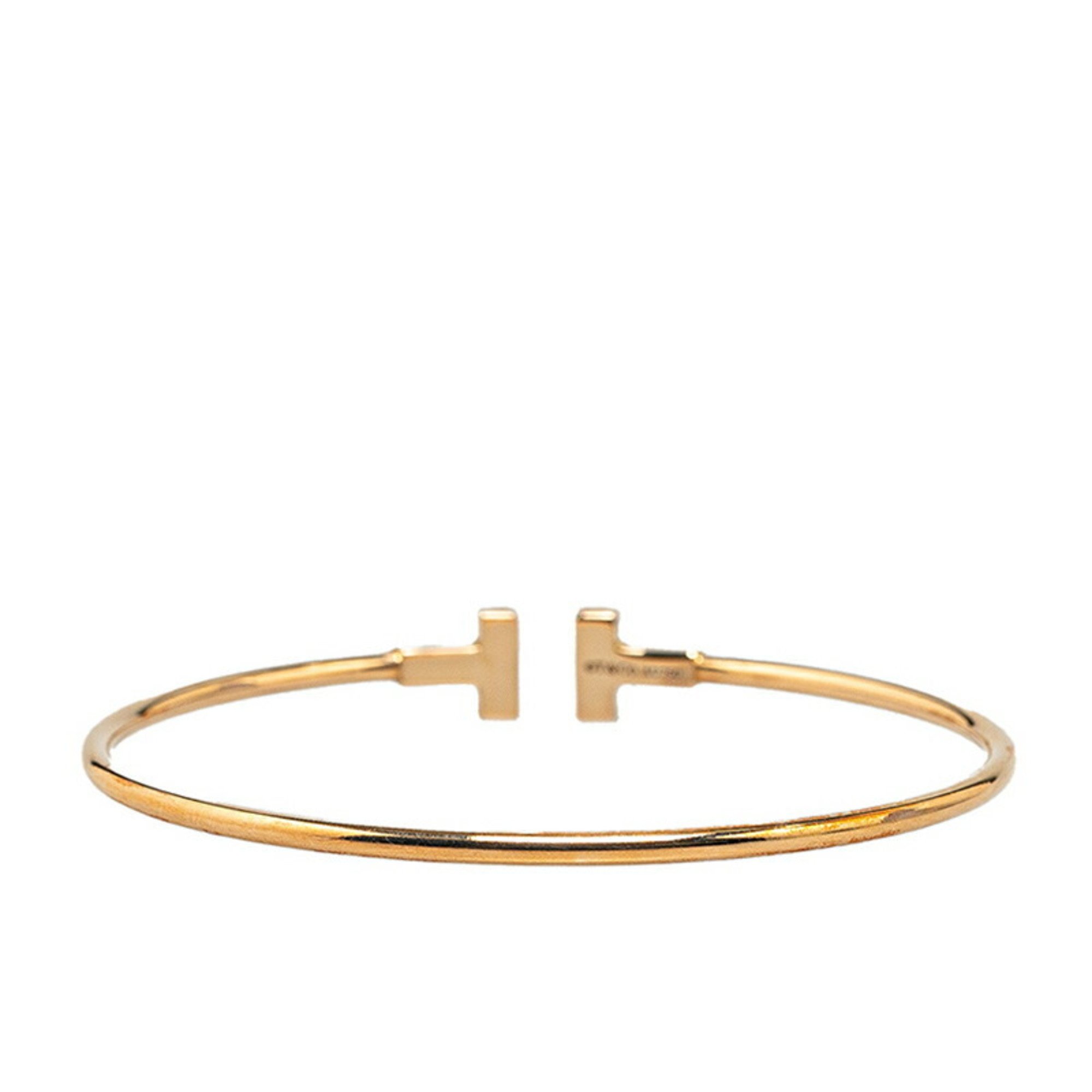 Tiffany T Narrow Wire Bracelet, 18K Yellow Gold, Women's, TIFFANY&Co.