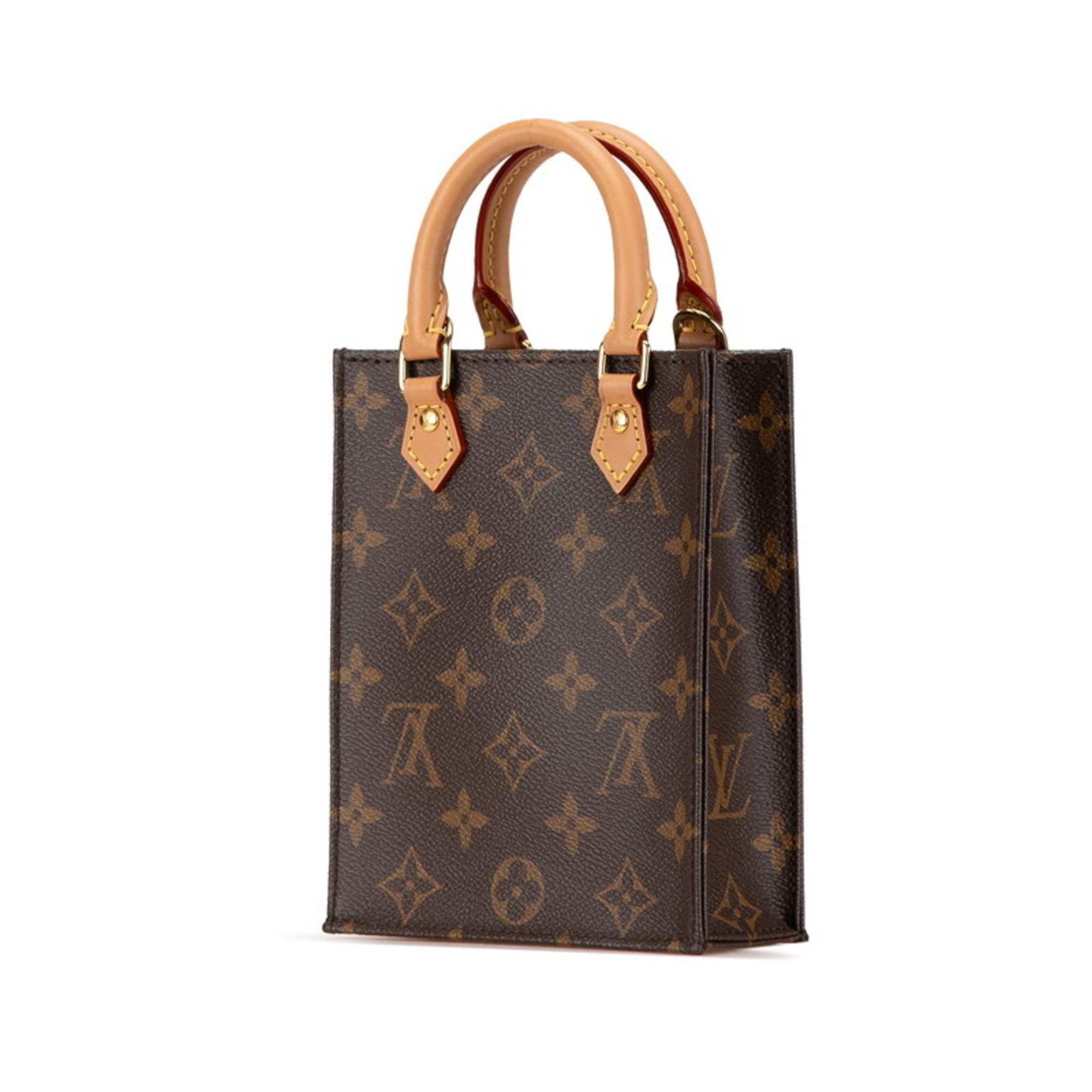 Louis Vuitton Monogram Petite Sac Plat Handbag Shoulder Bag M69442 Brown PVC Leather Women's LOUIS VUITTON