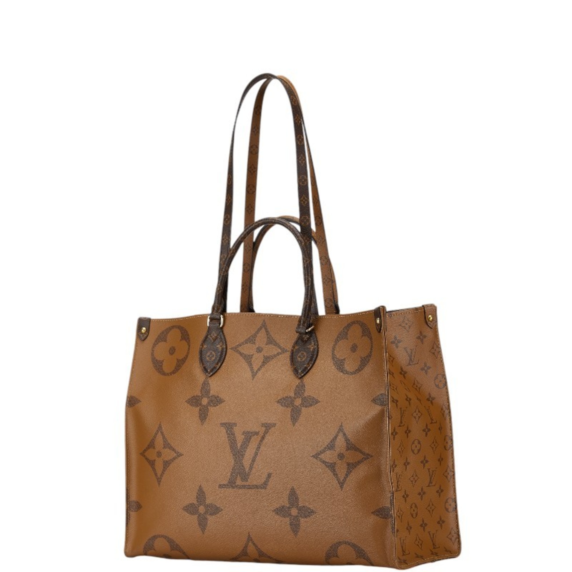 Louis Vuitton Monogram Reverse On the Go MM Handbag Shoulder Bag M44576 Brown PVC Leather Women's LOUIS VUITTON