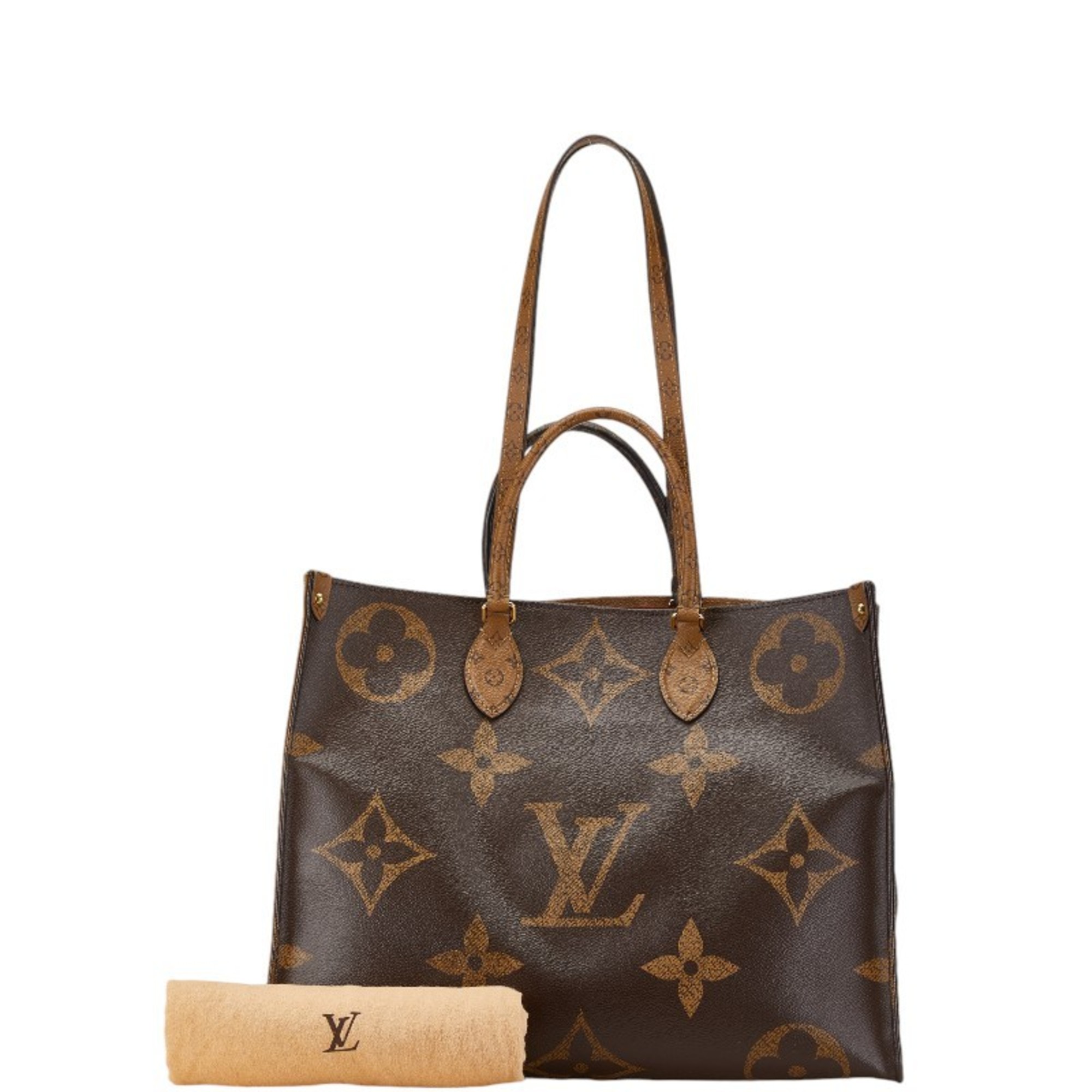 Louis Vuitton Monogram Reverse On the Go MM Handbag Shoulder Bag M44576 Brown PVC Leather Women's LOUIS VUITTON