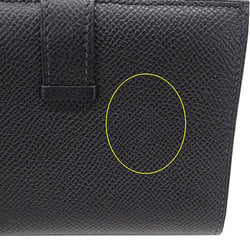 Hermes HERMES Wallet Bearn Compact Women's Men's Bi-fold Veau Epsom Black □I Engraved