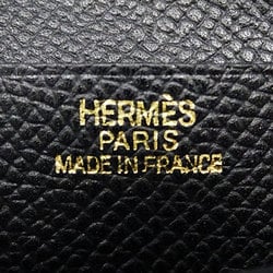 Hermes HERMES Wallet Bearn Compact Women's Men's Bi-fold Veau Epsom Black □I Engraved