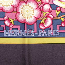 Hermes Carre 90 Orange Blue Turandot 2002 Natsuno Hidaka Scarf Muffler Purple Multicolor Silk Women's HERMES