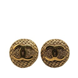 Chanel Coco Mark Earrings Gold Plated Women's CHANEL