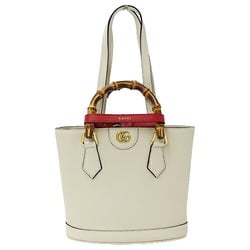 GUCCI Bag Women's Tote Handbag 2way Bamboo Leather White 750396