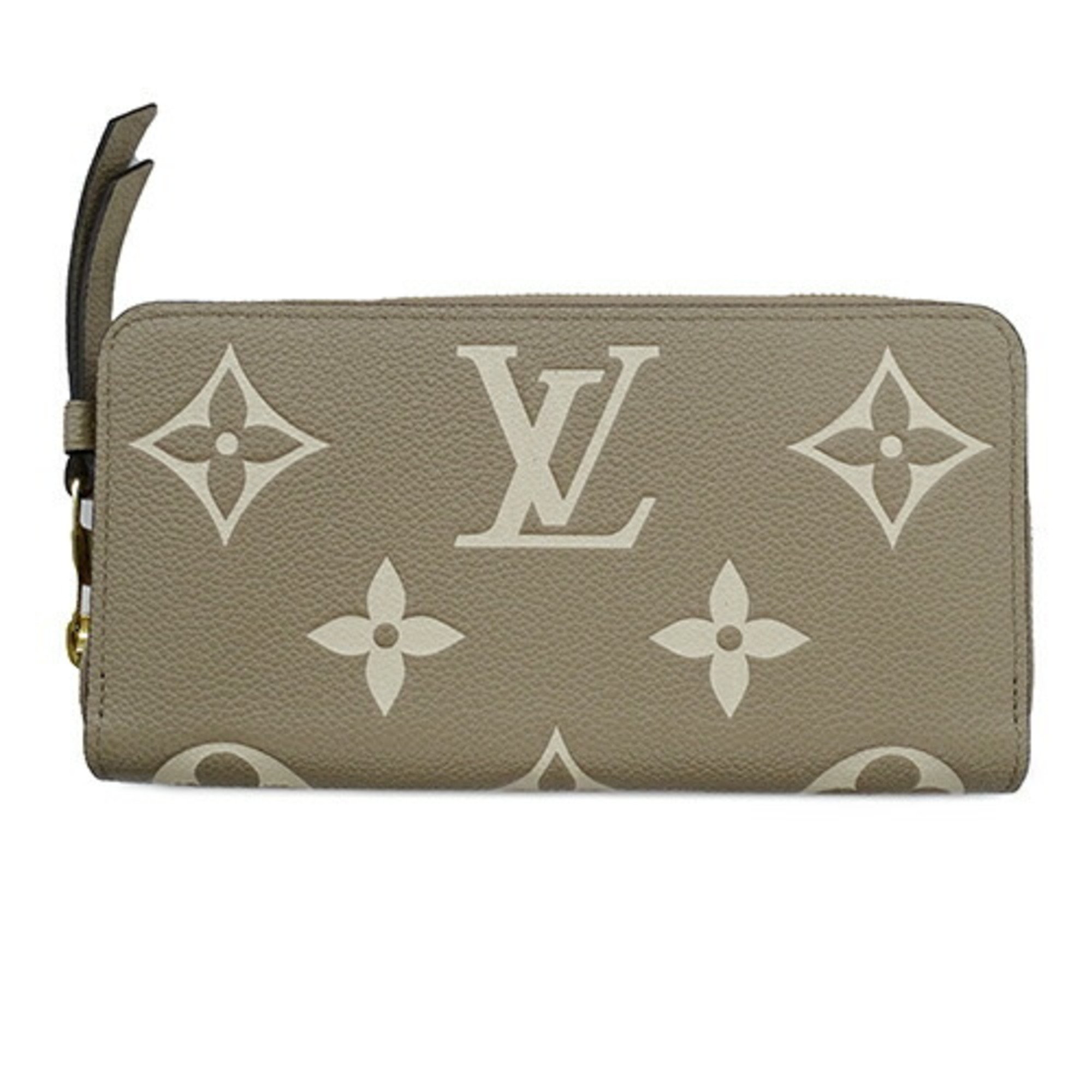 Louis Vuitton LOUIS VUITTON Wallet Bicolor Monogram Empreinte Women's Men's Long Zippy Tourterelle Creme M69794 SP4240