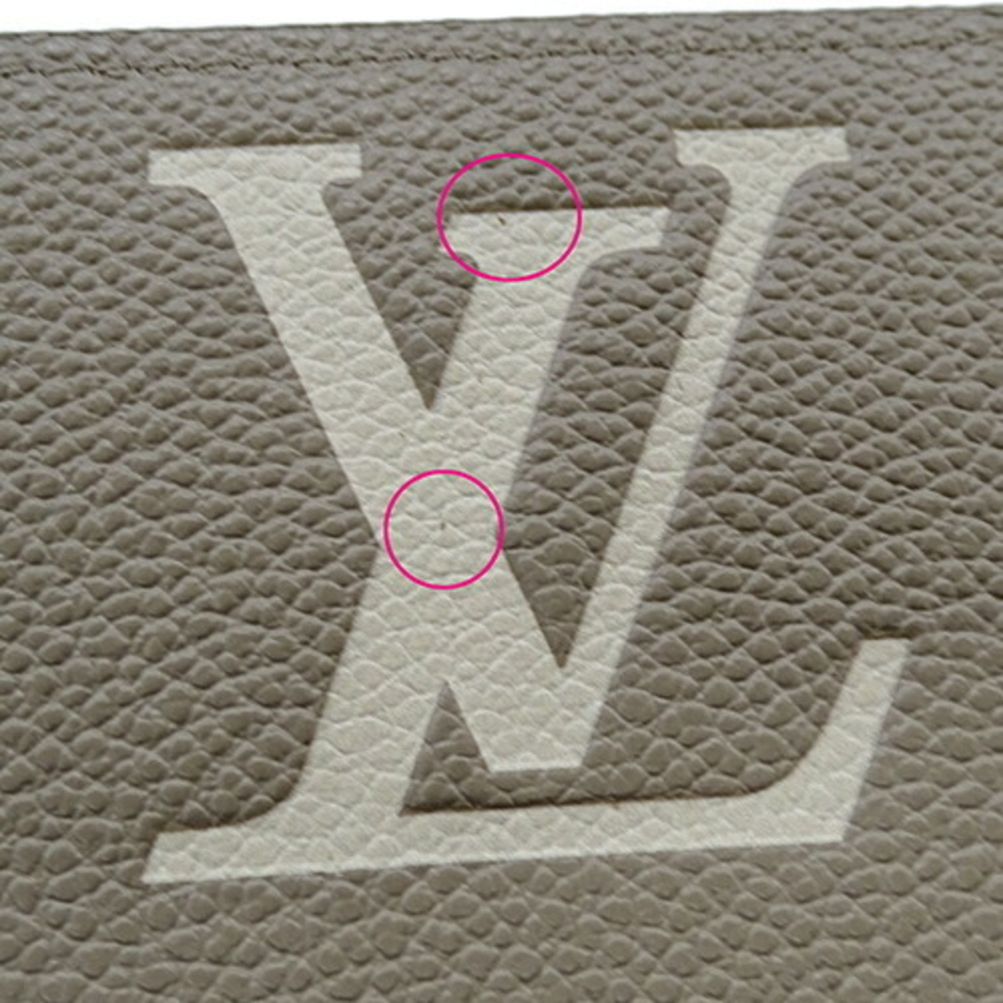 Louis Vuitton LOUIS VUITTON Wallet Bicolor Monogram Empreinte Women's Men's Long Zippy Tourterelle Creme M69794 SP4240