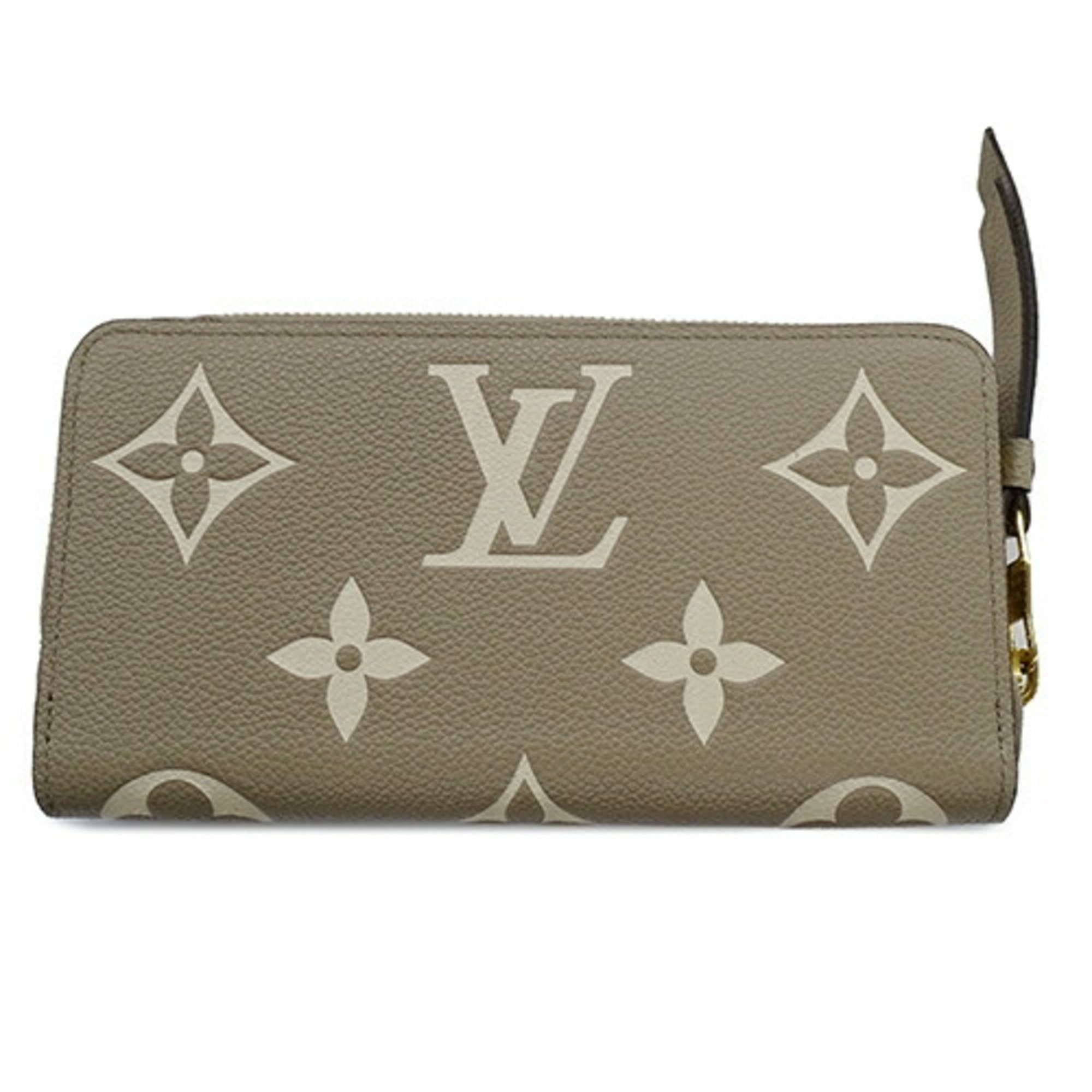 Louis Vuitton LOUIS VUITTON Wallet Bicolor Monogram Empreinte Women's Men's Long Zippy Tourterelle Creme M69794 SP4240