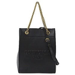 BALENCIAGA Women's Handbag Shoulder Bag 2way Leather Black 772235 Chain Tote