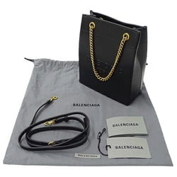 BALENCIAGA Women's Handbag Shoulder Bag 2way Leather Black 772235 Chain Tote