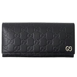 GUCCI Wallet for Women and Men, Long Wallet, Shima Leather, Black, 481727