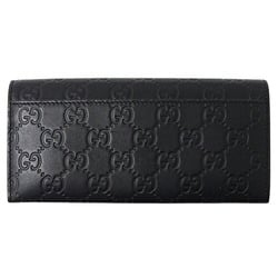 GUCCI Wallet for Women and Men, Long Wallet, Shima Leather, Black, 481727