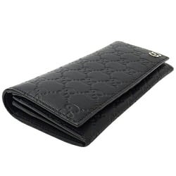 GUCCI Wallet for Women and Men, Long Wallet, Shima Leather, Black, 481727