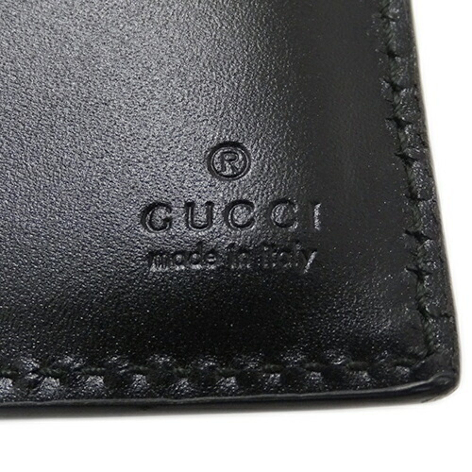 GUCCI Wallet for Women and Men, Long Wallet, Shima Leather, Black, 481727