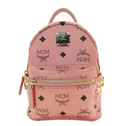 MCM Women's Bags Backpack Shoulder Bag Handbag 3way Visetos Pink Studs