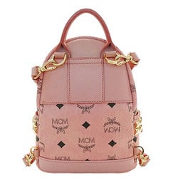 MCM Women's Bags Backpack Shoulder Bag Handbag 3way Visetos Pink Studs