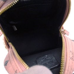 MCM Women's Bags Backpack Shoulder Bag Handbag 3way Visetos Pink Studs