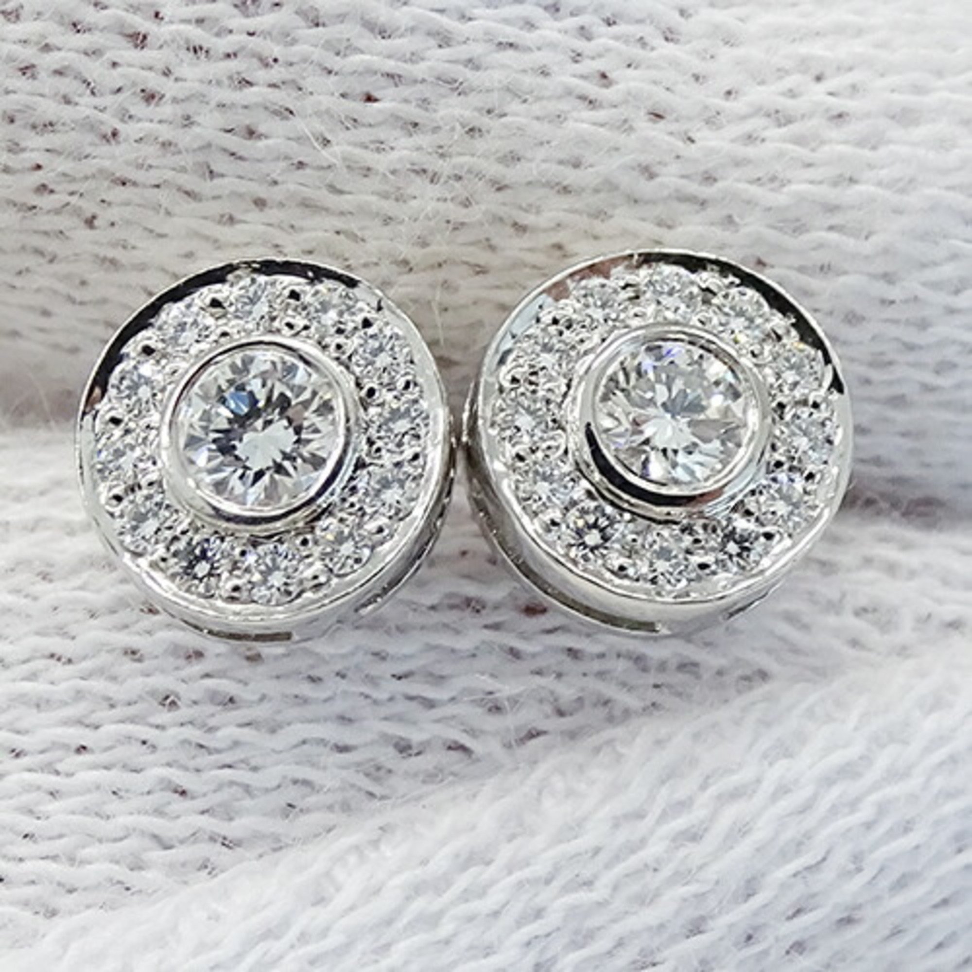 Tiffany & Co. Earrings for Women, PT950 Diamond Circlet, Platinum, Polished