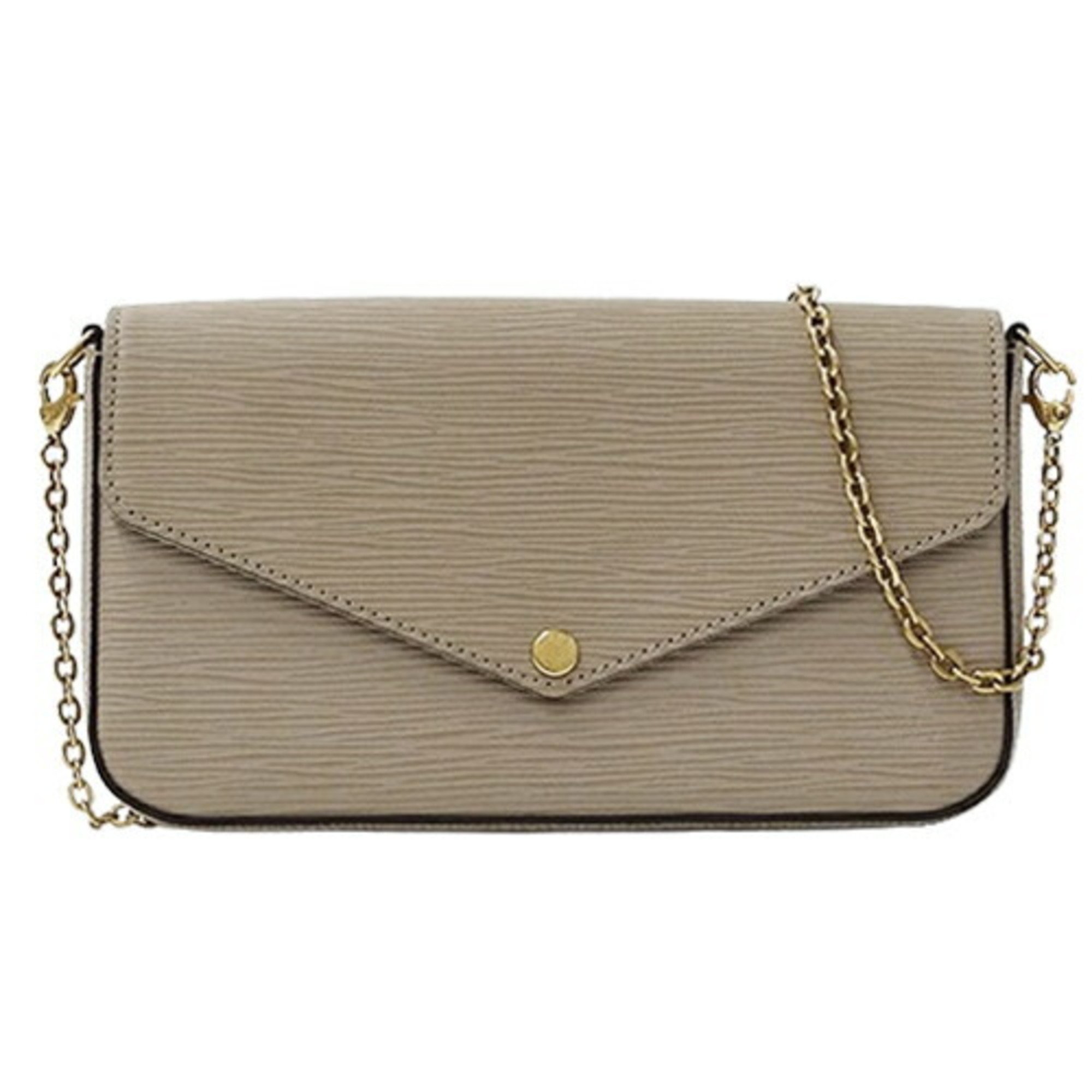 Louis Vuitton Epi Women's Shoulder Bag Pochette Felicie Galle M81877 Beige Chain Pouch