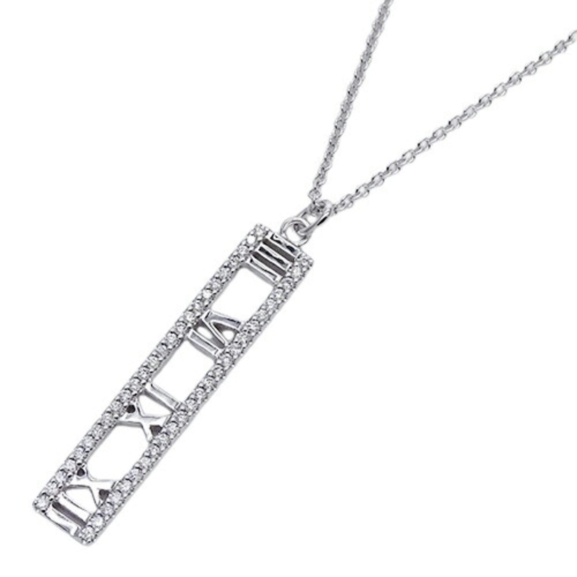 Tiffany & Co. Necklace for women, 750WG, diamond, atlas bar, white gold, polished