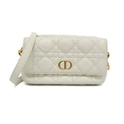 Christian Dior Cannage/Lady Dior S5125UWHC Women's Leather Pouch,Shoulder Bag White