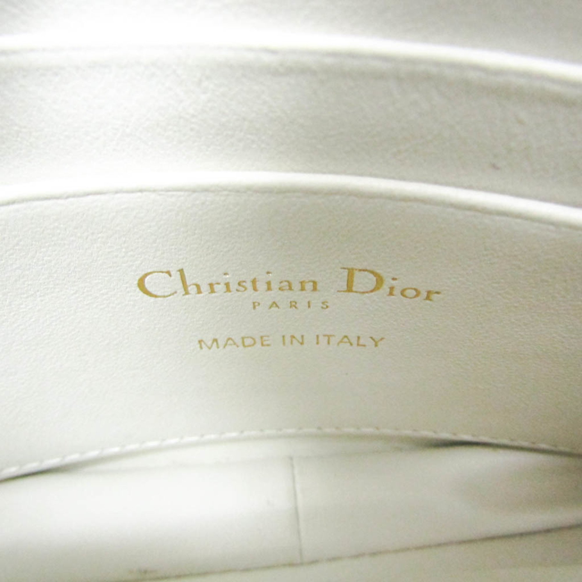 Christian Dior Cannage/Lady Dior S5125UWHC Women's Leather Pouch,Shoulder Bag White