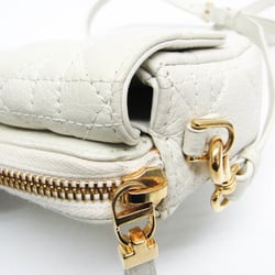 Christian Dior Cannage/Lady Dior S5125UWHC Women's Leather Pouch,Shoulder Bag White