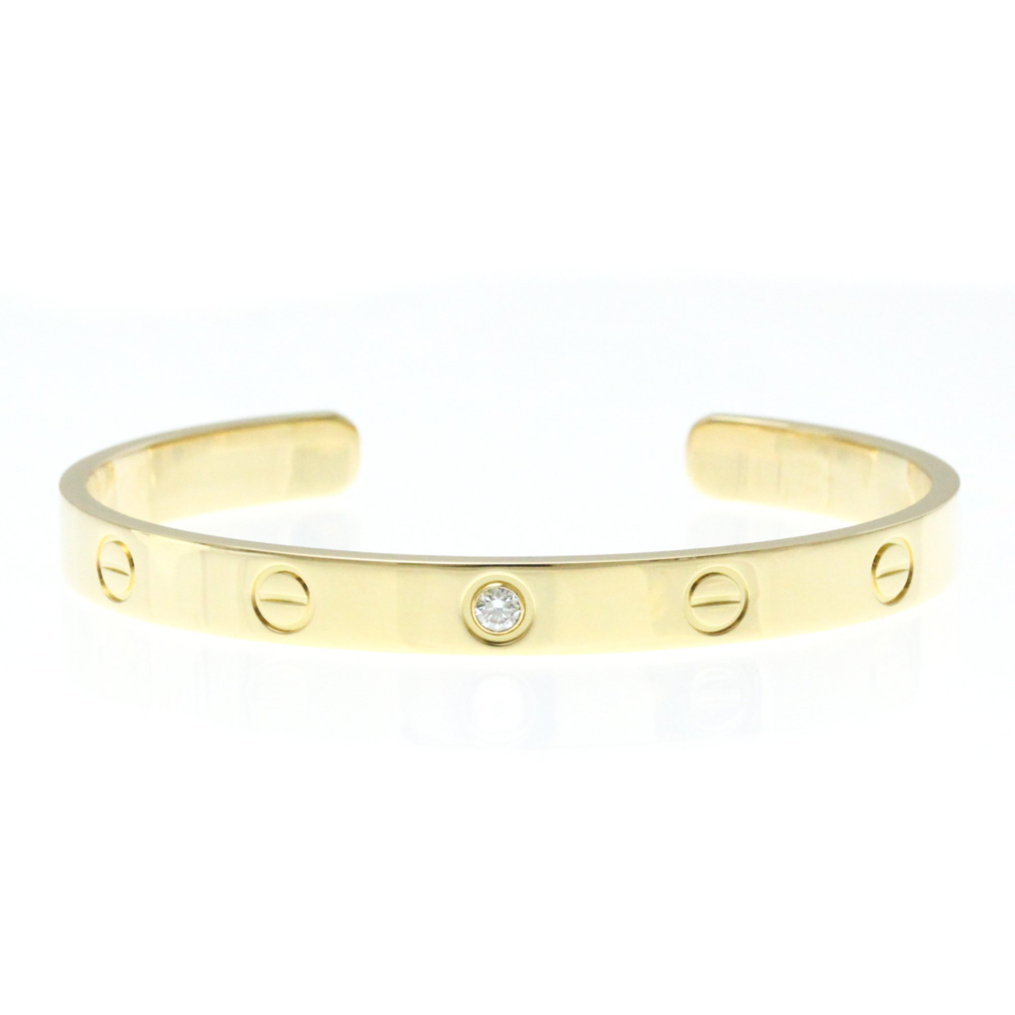 Cartier Love Bracelet 1P Diamond Open Bangle Yellow Gold (18K) Diamond Bangle Gold