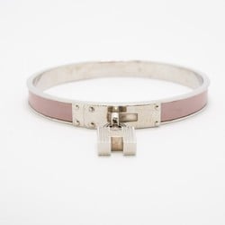 Hermes Bangle Kelly Metal Leather Silver Pink Ladies