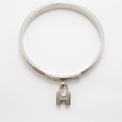 Hermes Bangle Kelly Metal Leather Silver Pink Ladies