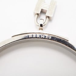 Hermes Bangle Kelly Metal Leather Silver Pink Ladies