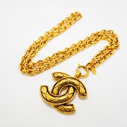 Chanel Necklace Coco Mark Matelasse GP Plated Gold Ladies