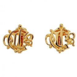 Christian Dior Earrings Emblem GP Plated Gold Ladies