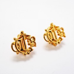 Christian Dior Earrings Emblem GP Plated Gold Ladies