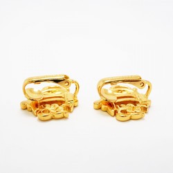 Christian Dior Earrings Emblem GP Plated Gold Ladies