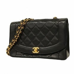 Chanel Shoulder Bag Diana Chain Lambskin Black Women's