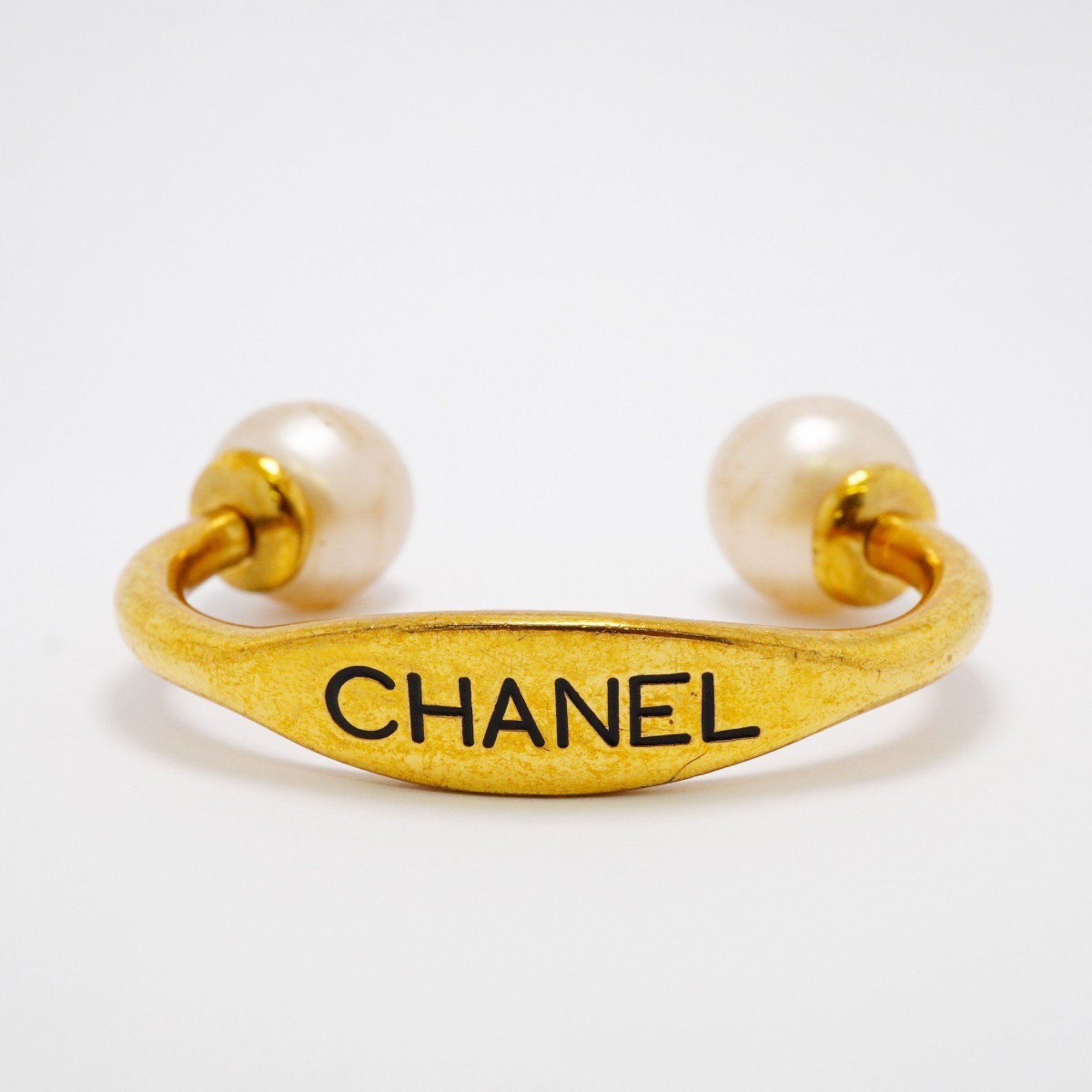 Chanel Bangle Fake Pearl GP Plated Gold Ladies