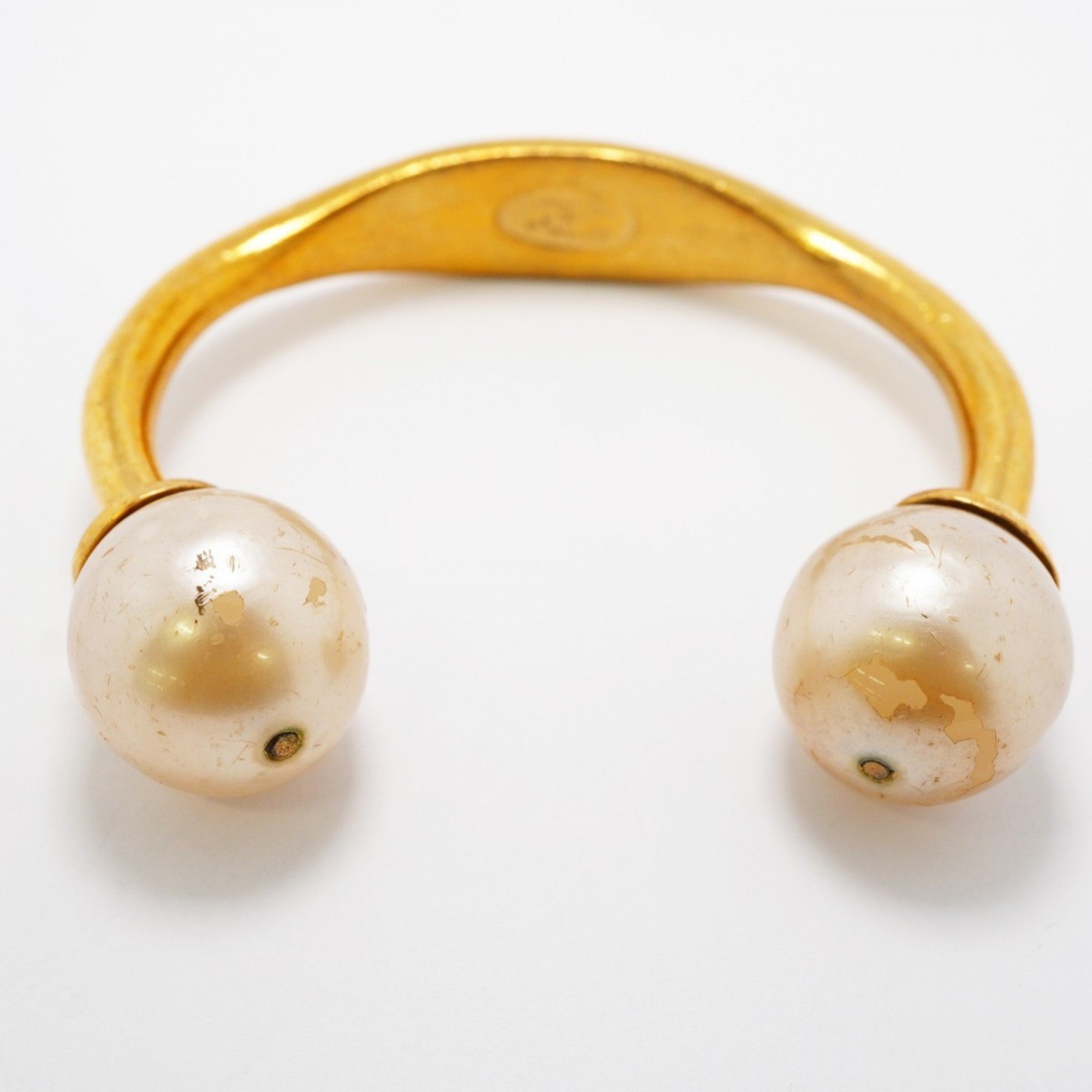 Chanel Bangle Fake Pearl GP Plated Gold Ladies