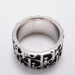 Christian Dior Ring Trotter Metal Silver Black Size 12 Women's