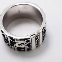 Christian Dior Ring Trotter Metal Silver Black Size 12 Women's