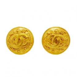 Chanel Earrings Coco Mark Circle GP Plated Gold Ladies