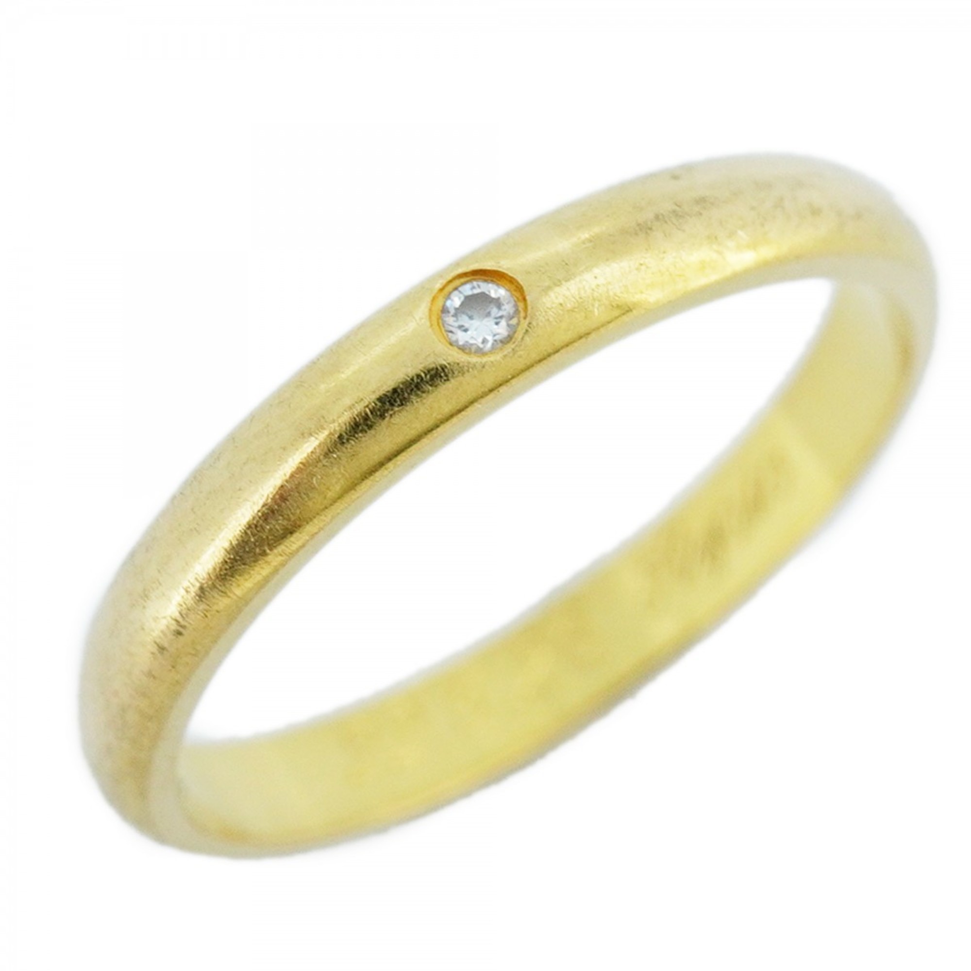 Cartier Ring Classic Wedding 1PD Diamond K18YG Yellow Gold #50 Ladies