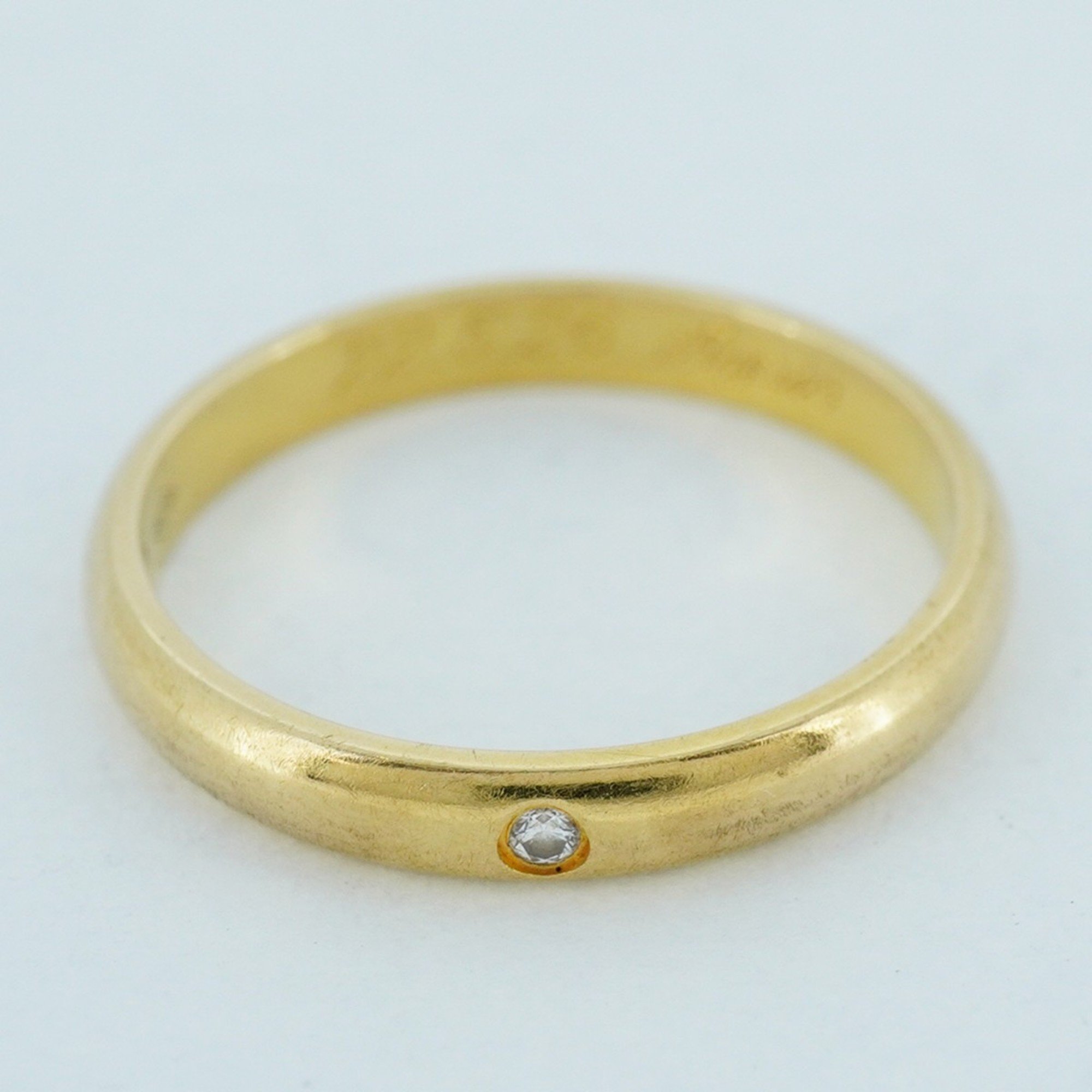 Cartier Ring Classic Wedding 1PD Diamond K18YG Yellow Gold #50 Ladies