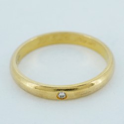 Cartier Ring Classic Wedding 1PD Diamond K18YG Yellow Gold #50 Ladies