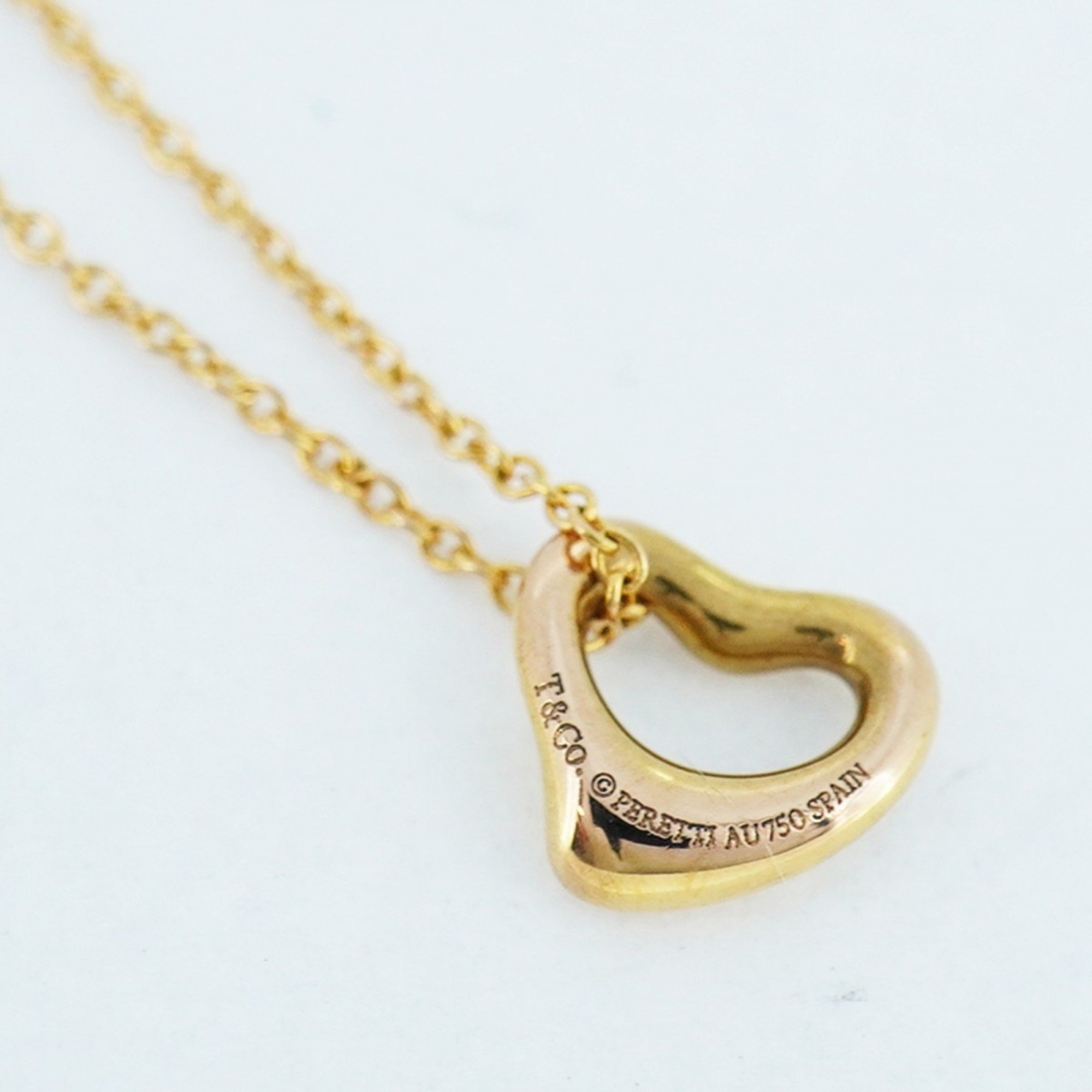 Tiffany Necklace Heart K18YG Yellow Gold Ladies